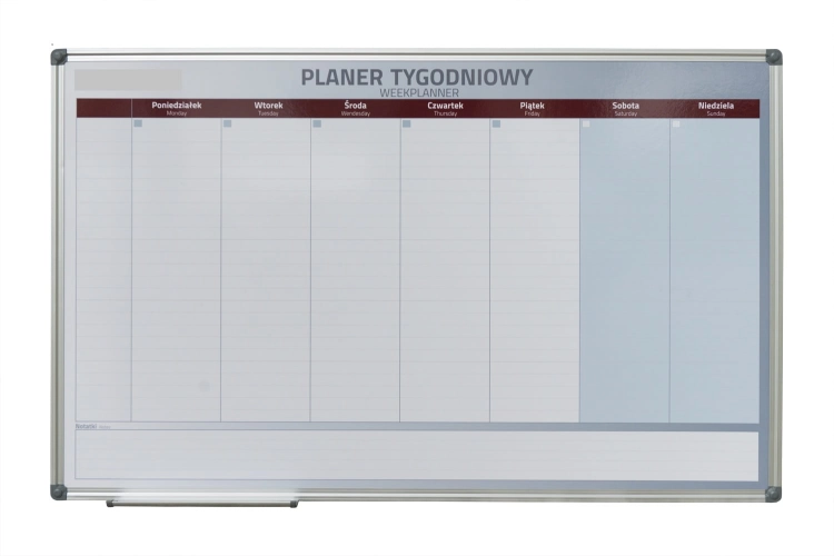PLANER  MAG-SUCHOŚCI ALUM BASIC TYGODNIOWY 90/120