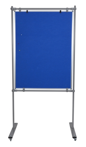 Tablica moderacyjna tekstylna niebieska 90x120 cm stelaż Wielkor