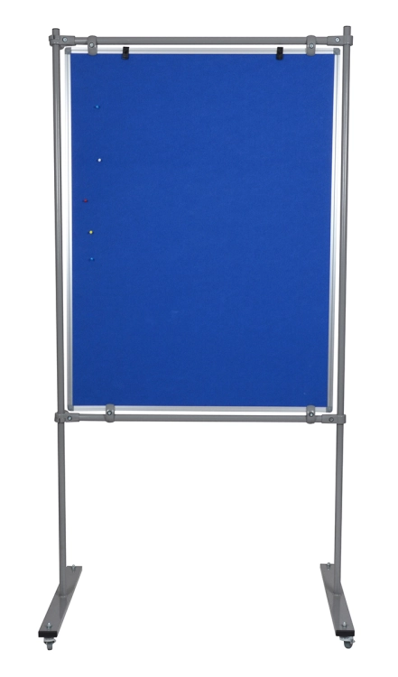 Tablica moderacyjna tekstylna niebieska 90x120 cm stelaż Wielkor