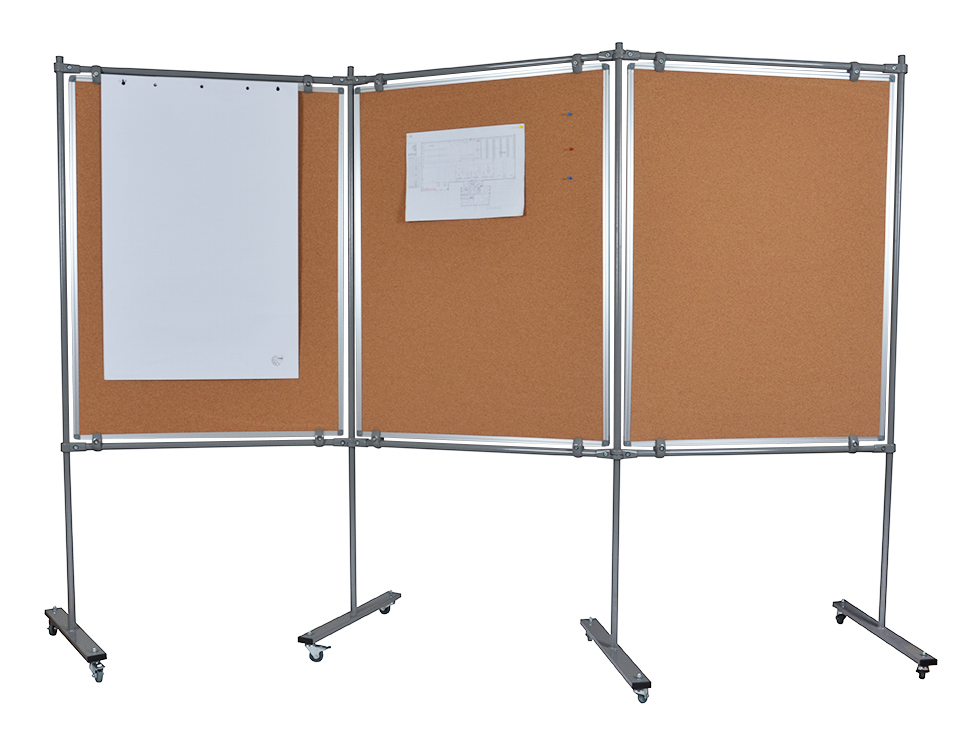 Ścianka moderacyjna dwustronna korkowa 3-modułowa 90x120 cm Wielkor